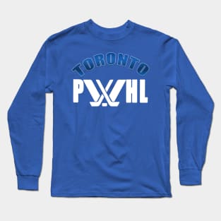 Gradient blue Toronto with white pwhl logo Long Sleeve T-Shirt